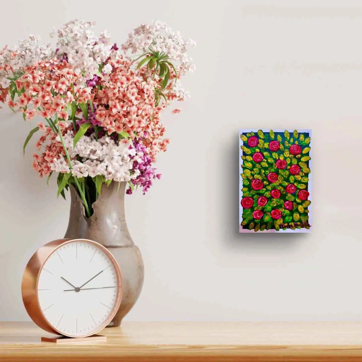 Mini Art - Garden Serenade - Floral Red Roses Gold