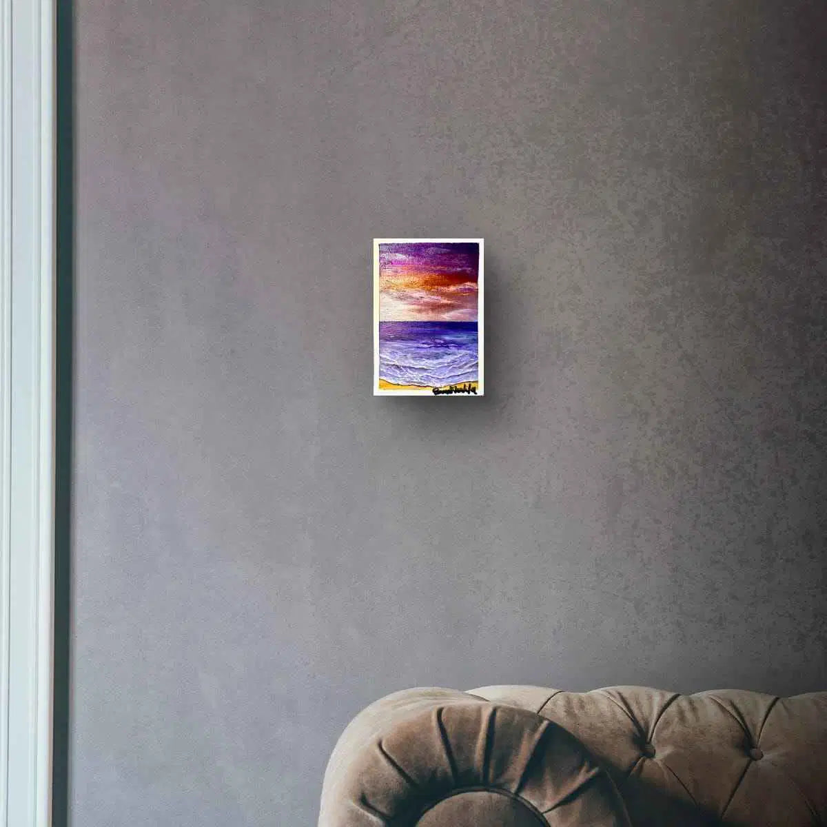 Mini Art - Velvet Dusk - Seascape Purple Orange Sunset