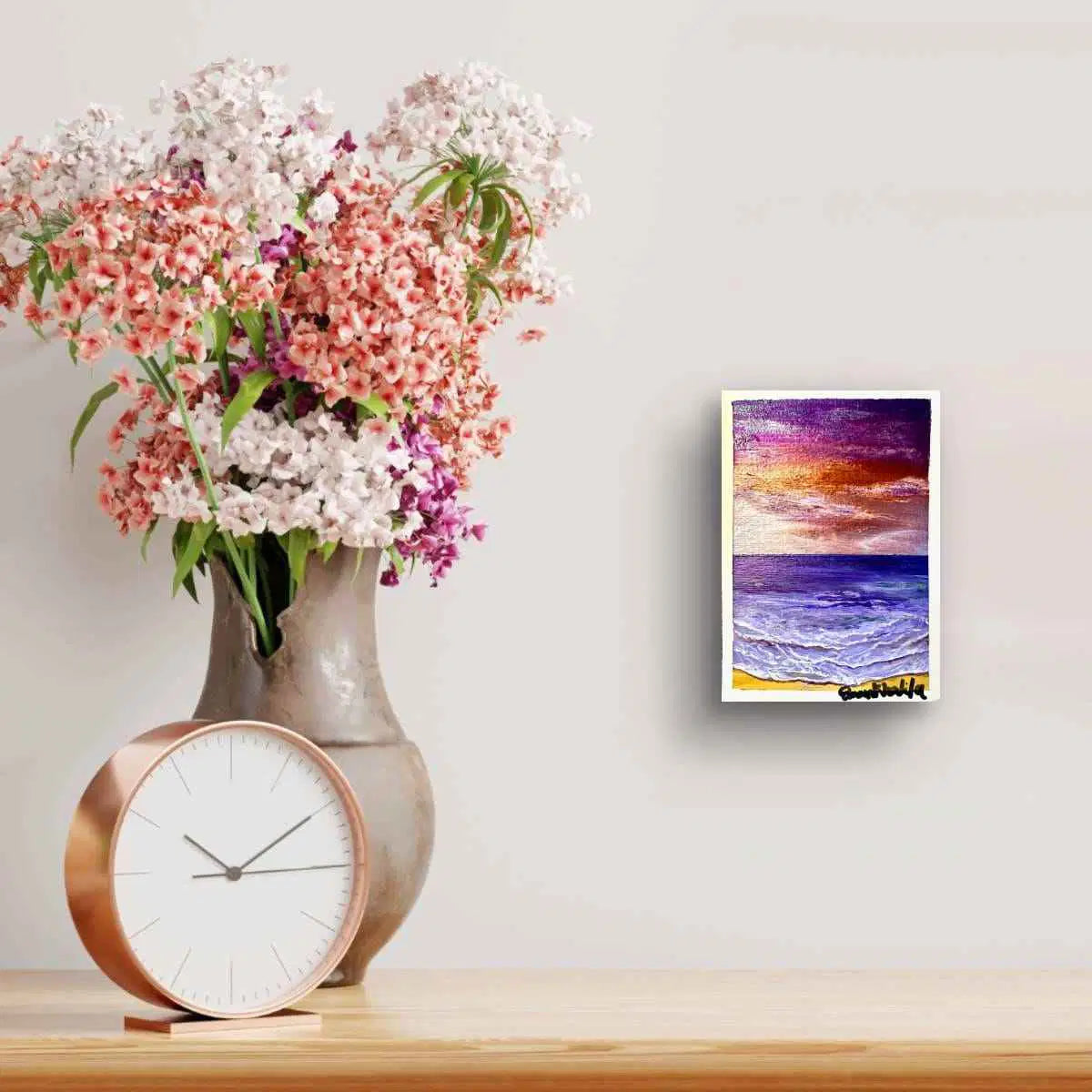 Mini Art - Velvet Dusk - Seascape Purple Orange Sunset