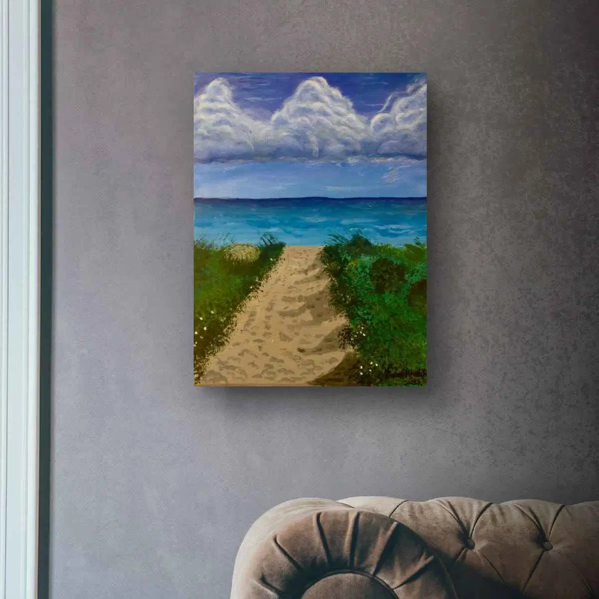 Original Painting - Edge of Calm - Coastal Pathway Seascape