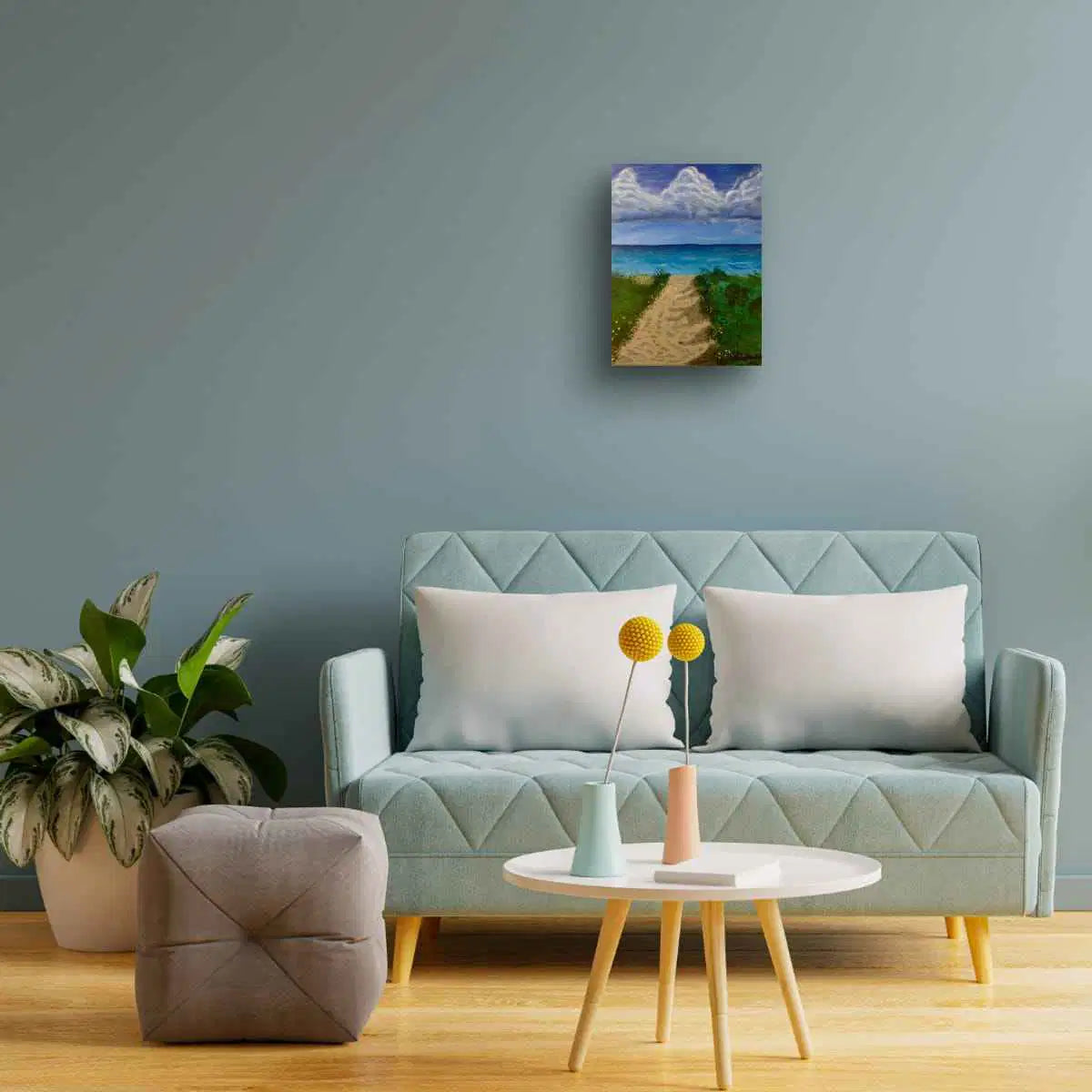 Original Painting - Edge of Calm - Coastal Pathway Seascape
