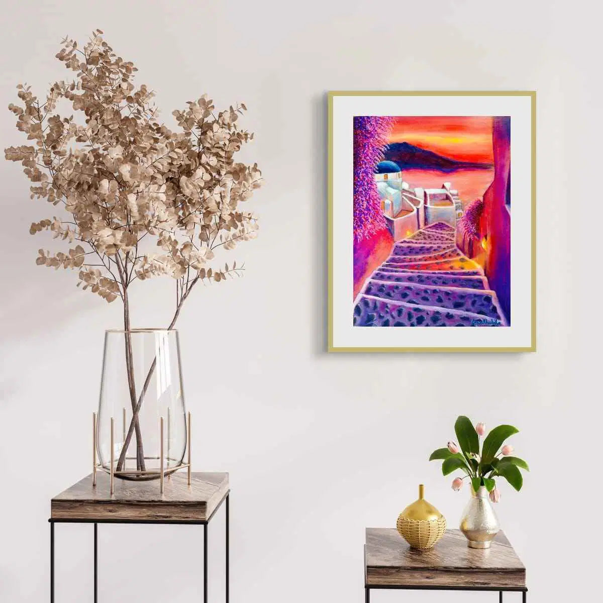 Framed Paper Print – Warm Embrace – Romantic Evening Landscape Art
