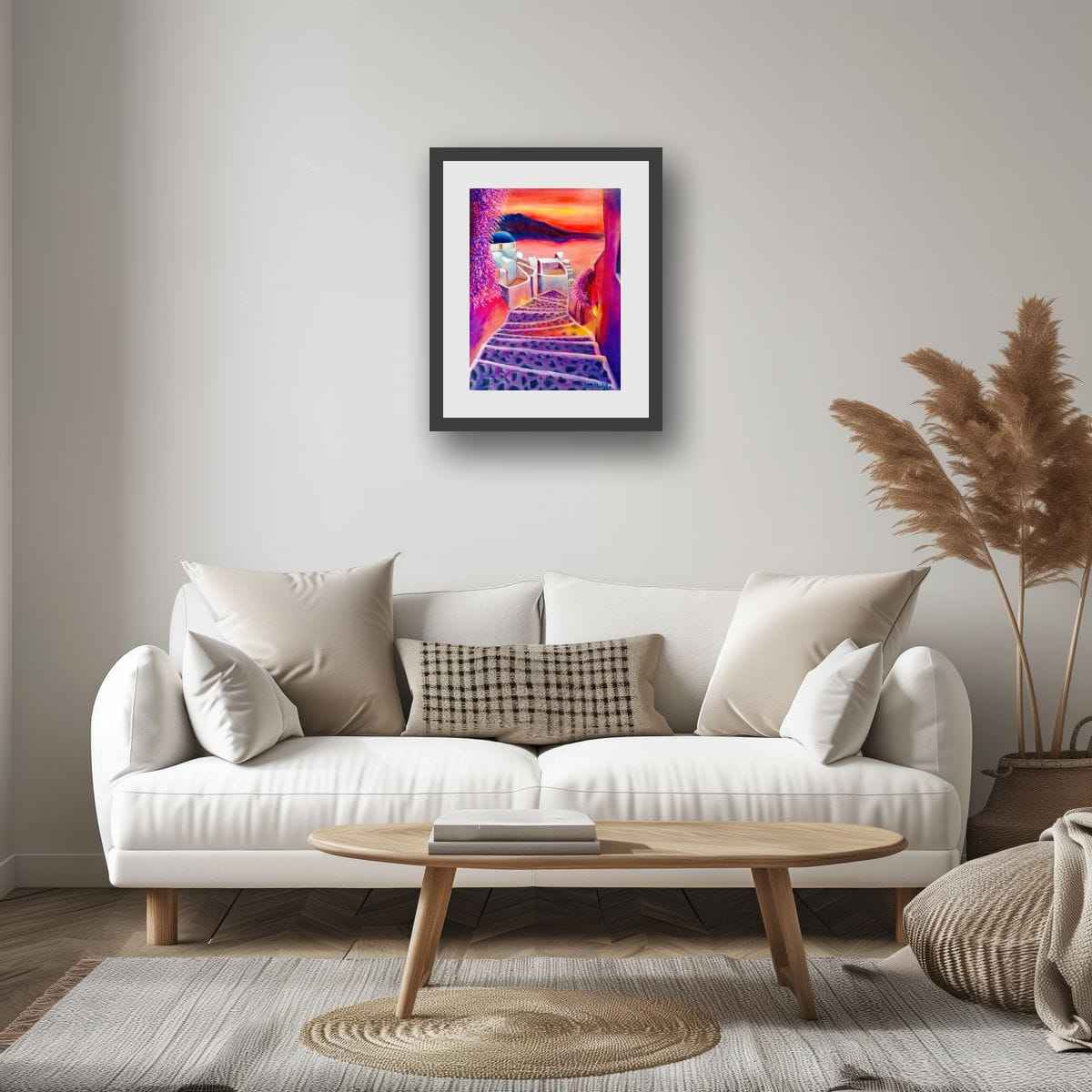 Framed Paper Print – Warm Embrace – Romantic Evening Landscape Art