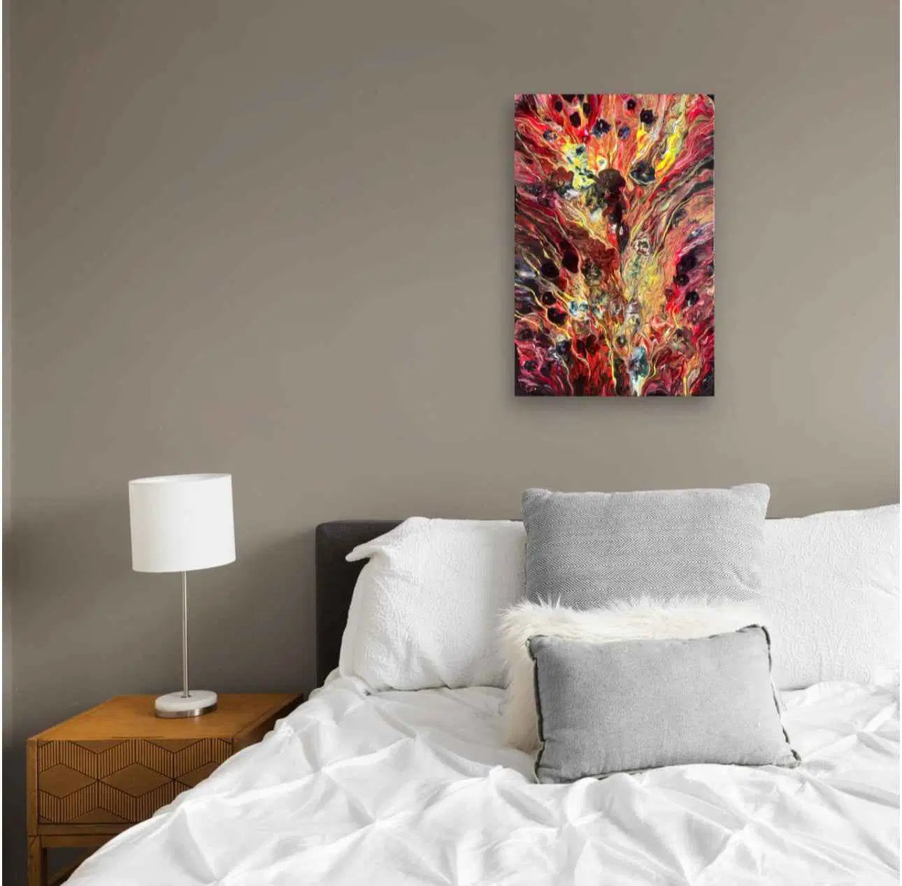Original Painting - Phoenix - Fluid Abstract Red Gold Fire