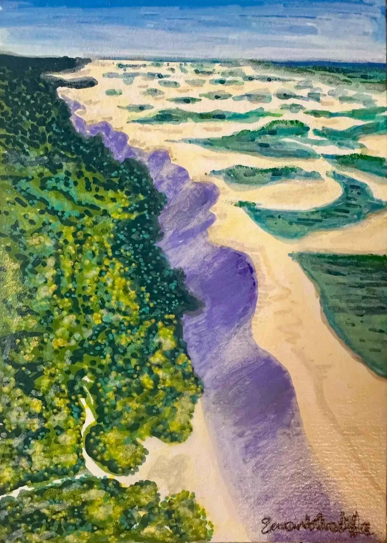 Mini Art – Emerald Dream – Aerial Landscape Painting
