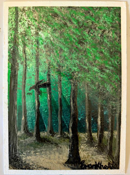 Forest Mysteries – Original Forest Landscape Mini Painting