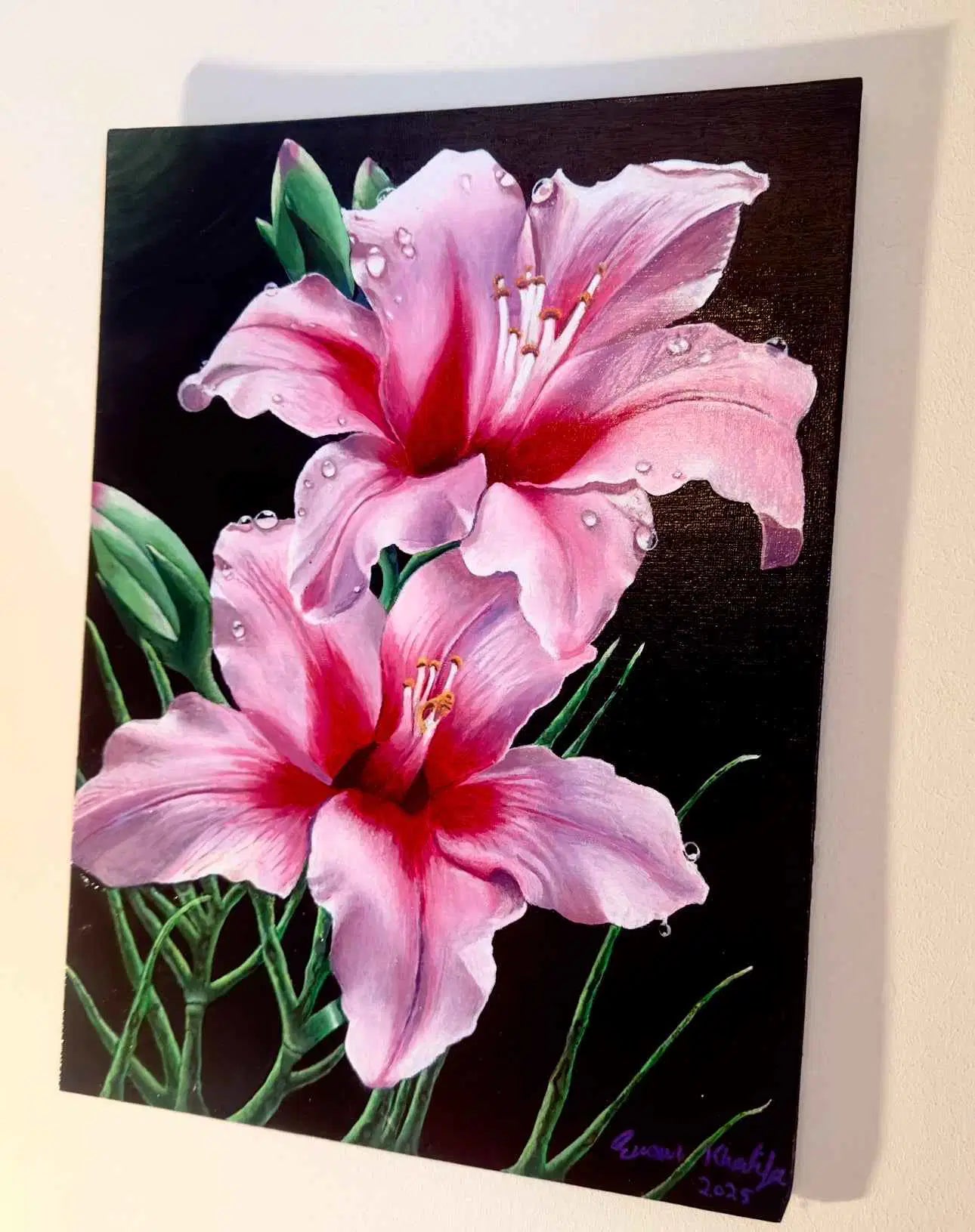 Original Painting - Desire - Pink Lily Floral Realism