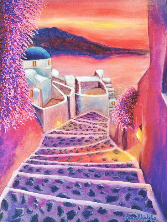 Original Painting – Warm Embrace – Romantic Evening Landscape