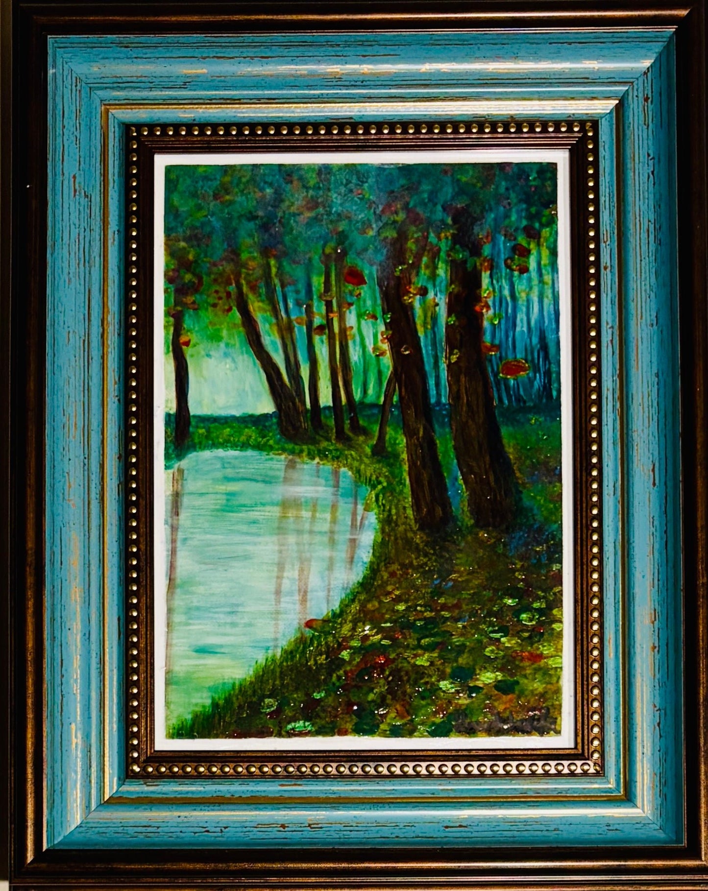Before I Sleep - Framed Original Forest Landscape Wall Art – Atmospheric Painting