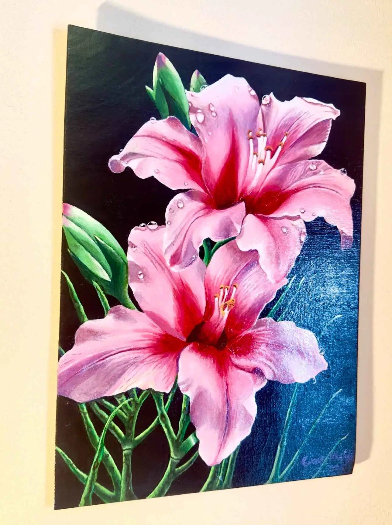 Original Painting - Desire - Pink Lily Floral Realism