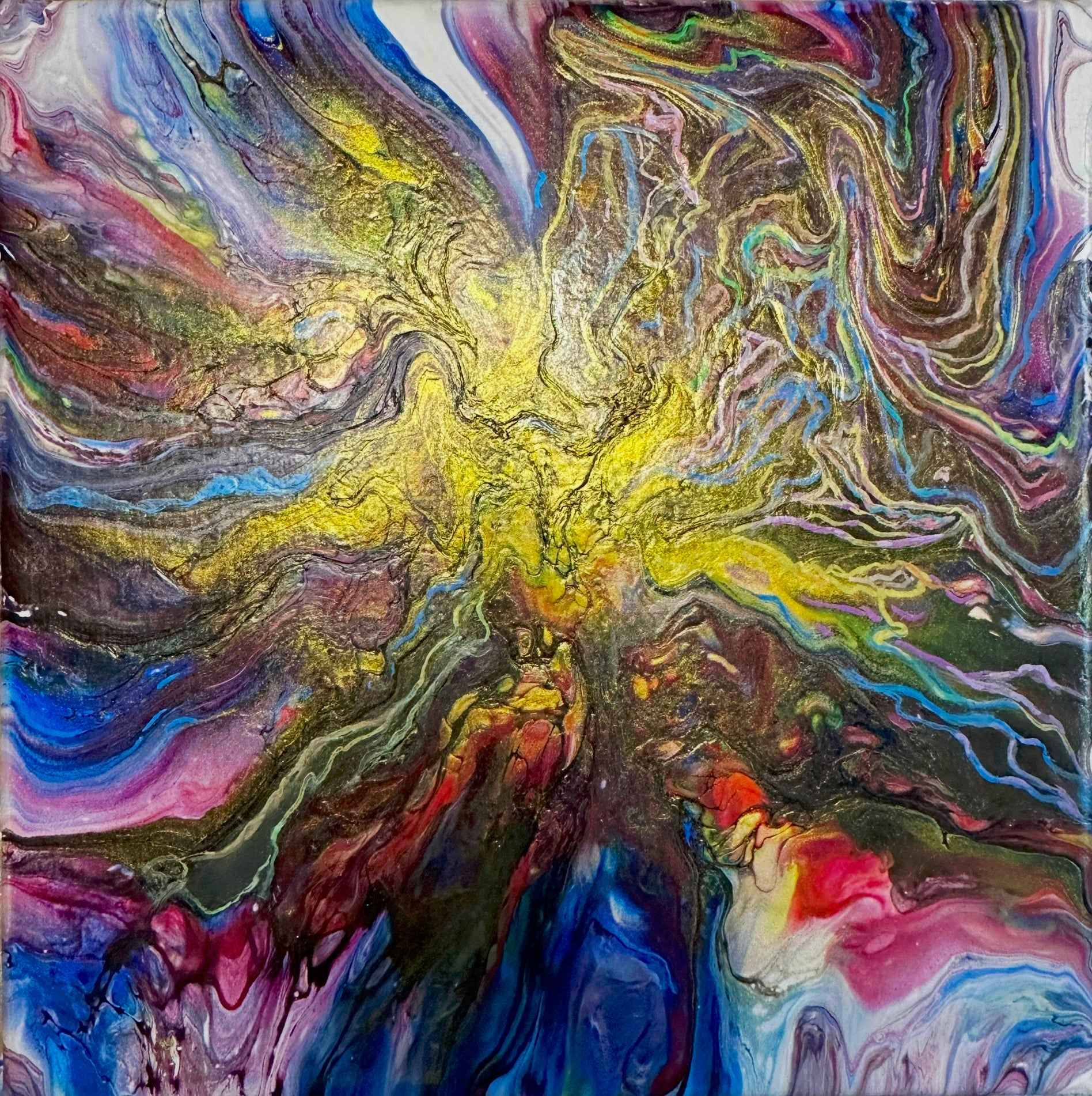 Original Painting - In The Beginning - Cosmic Gold Explosion