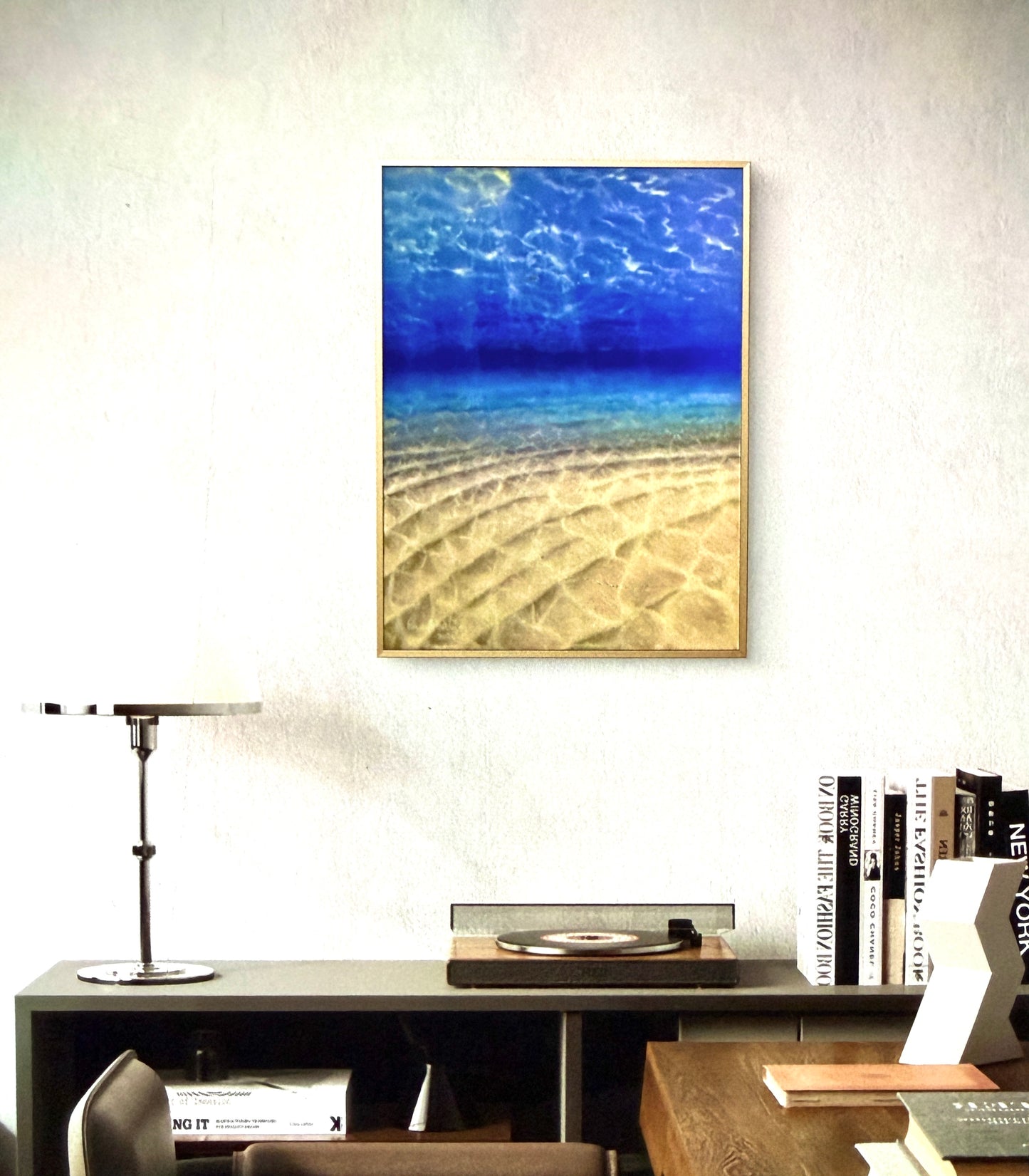 Hypnosis - Framed Underwater Scene & Light - Original Oil Painting