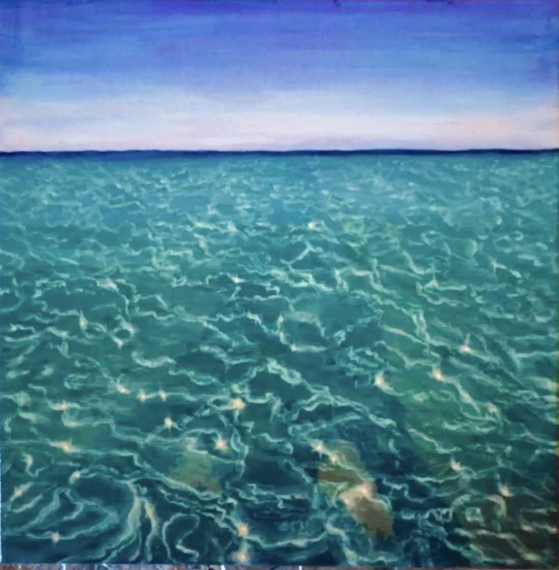 Mesmerise – Original Oil Painting of Turquoise Sea Light and Hypnotic Water Reflections