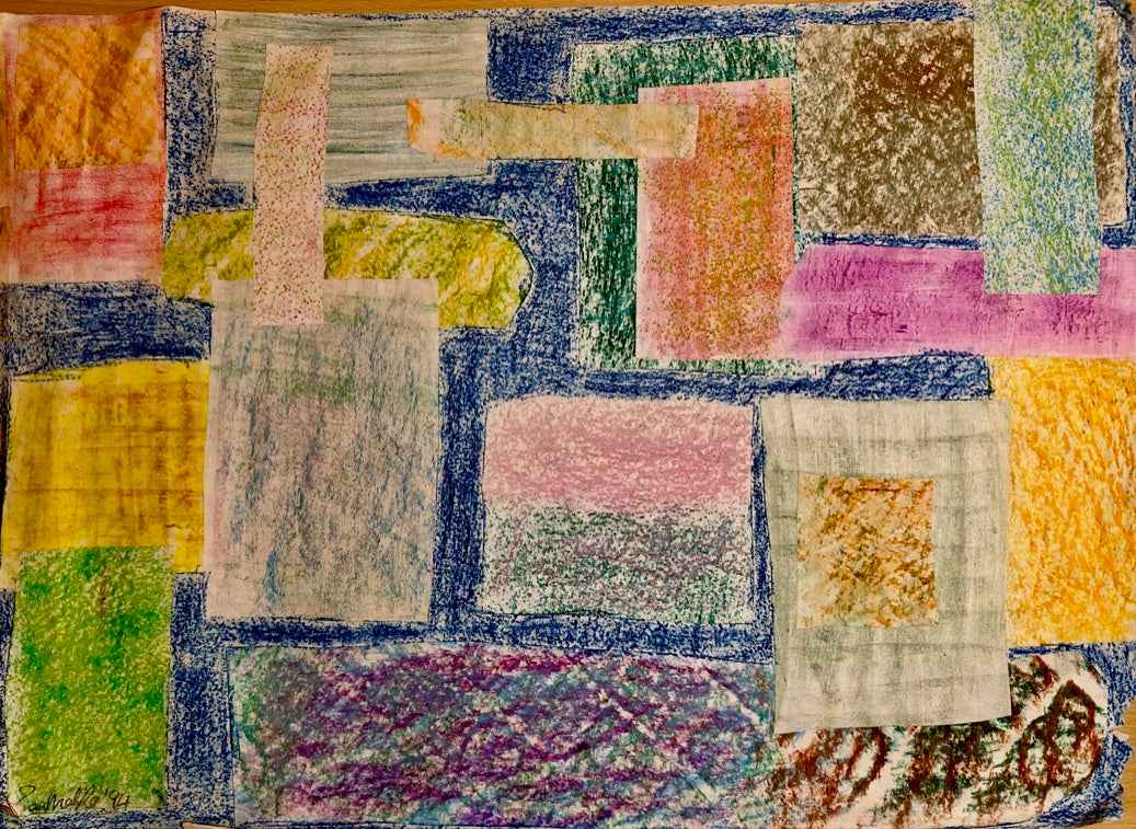 Original Painting - The Hearth Quilt - Folk Art Patchwork
