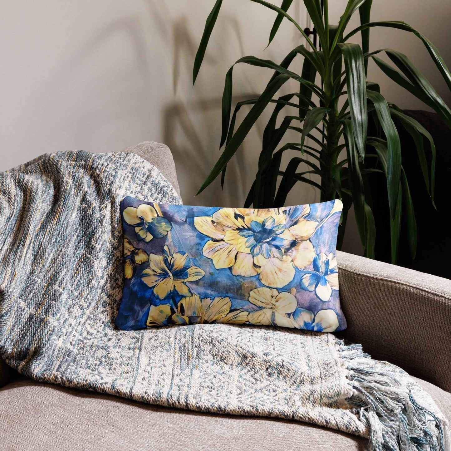 Iris Lake – Floral Art Pillow