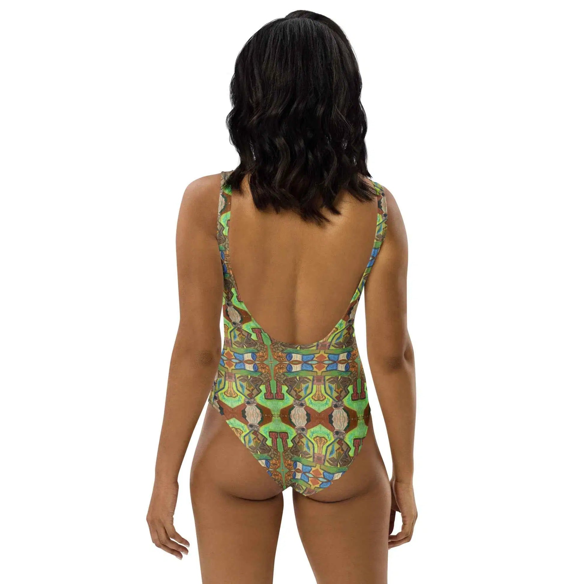 One Piece Swimsuit - Fragmented Soul - Cubist Art