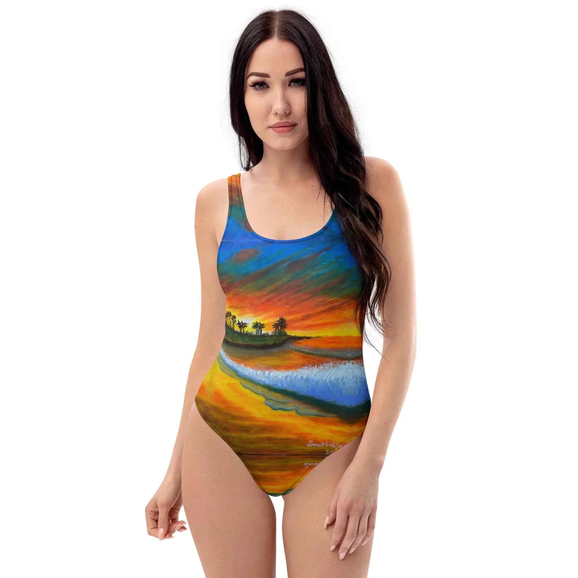One Piece Swimsuit - Day Blazed - Tropical Sunset