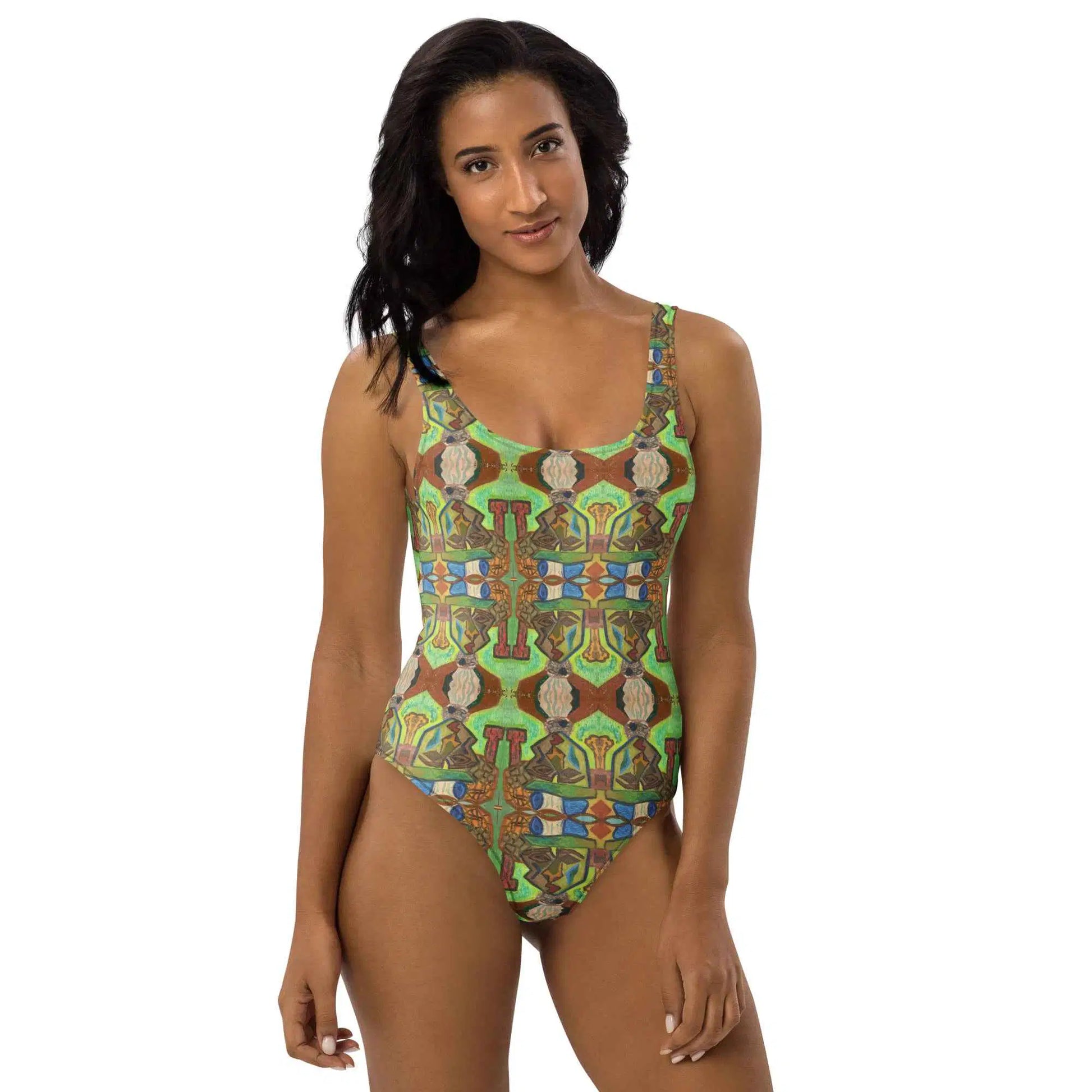 One Piece Swimsuit - Fragmented Soul - Cubist Art