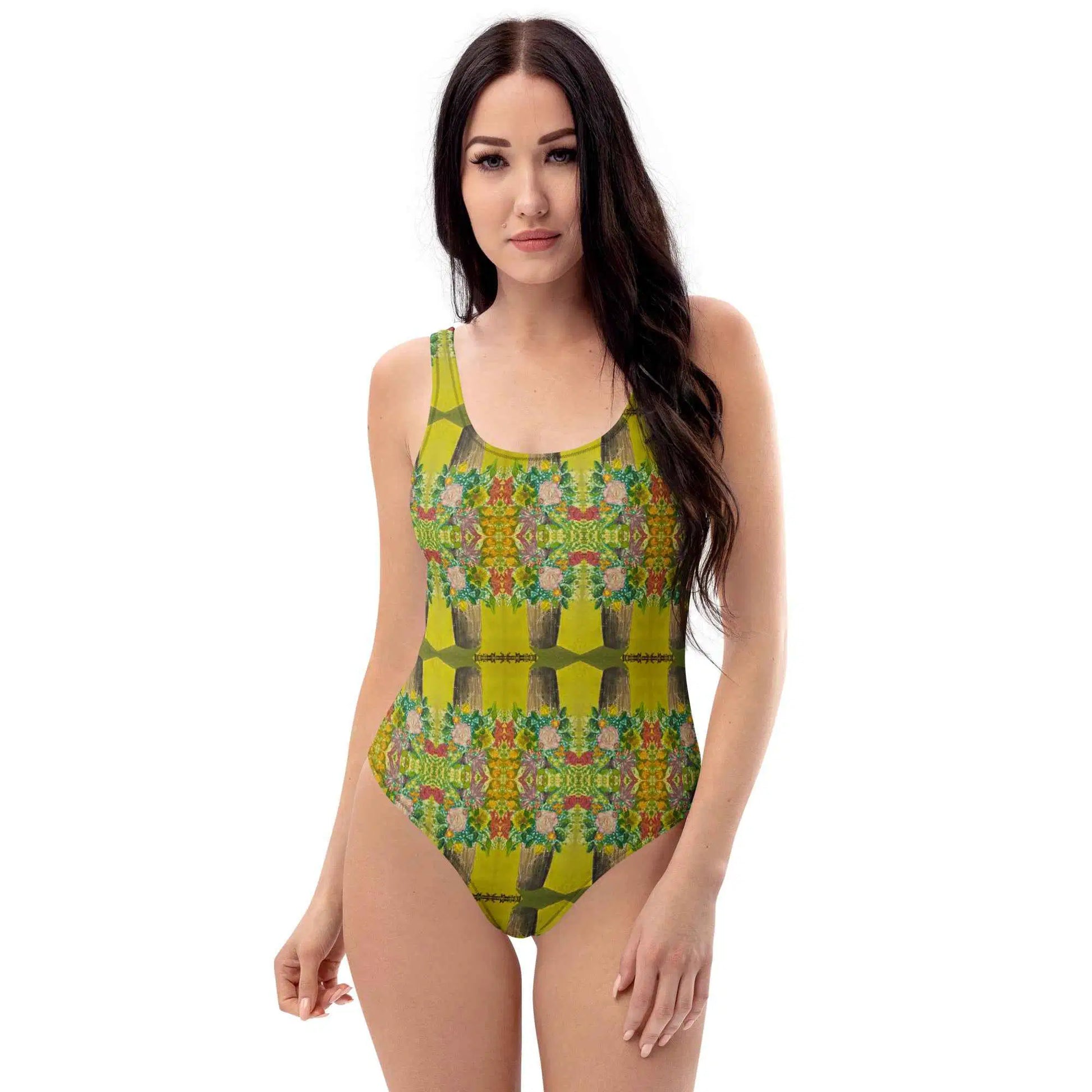 One Piece Swimsuit - Jubilee - Impressionist Floral Art