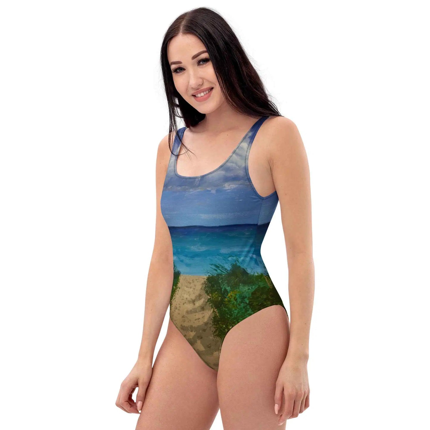 One Piece Swimsuit - Edge of Calm - Coastal Pathway Scene