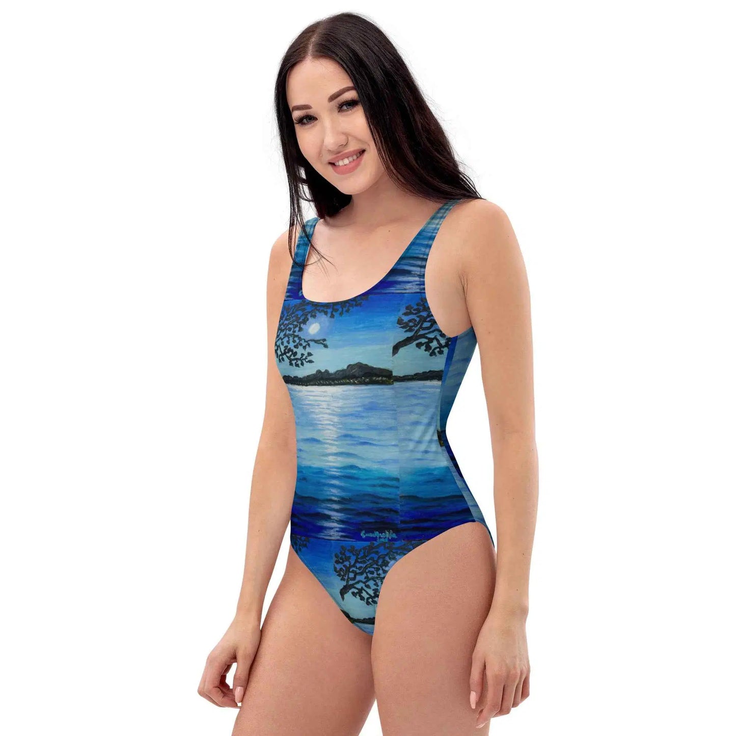 One Piece Swimsuit - Nocturned - Moonlit Sea by Night