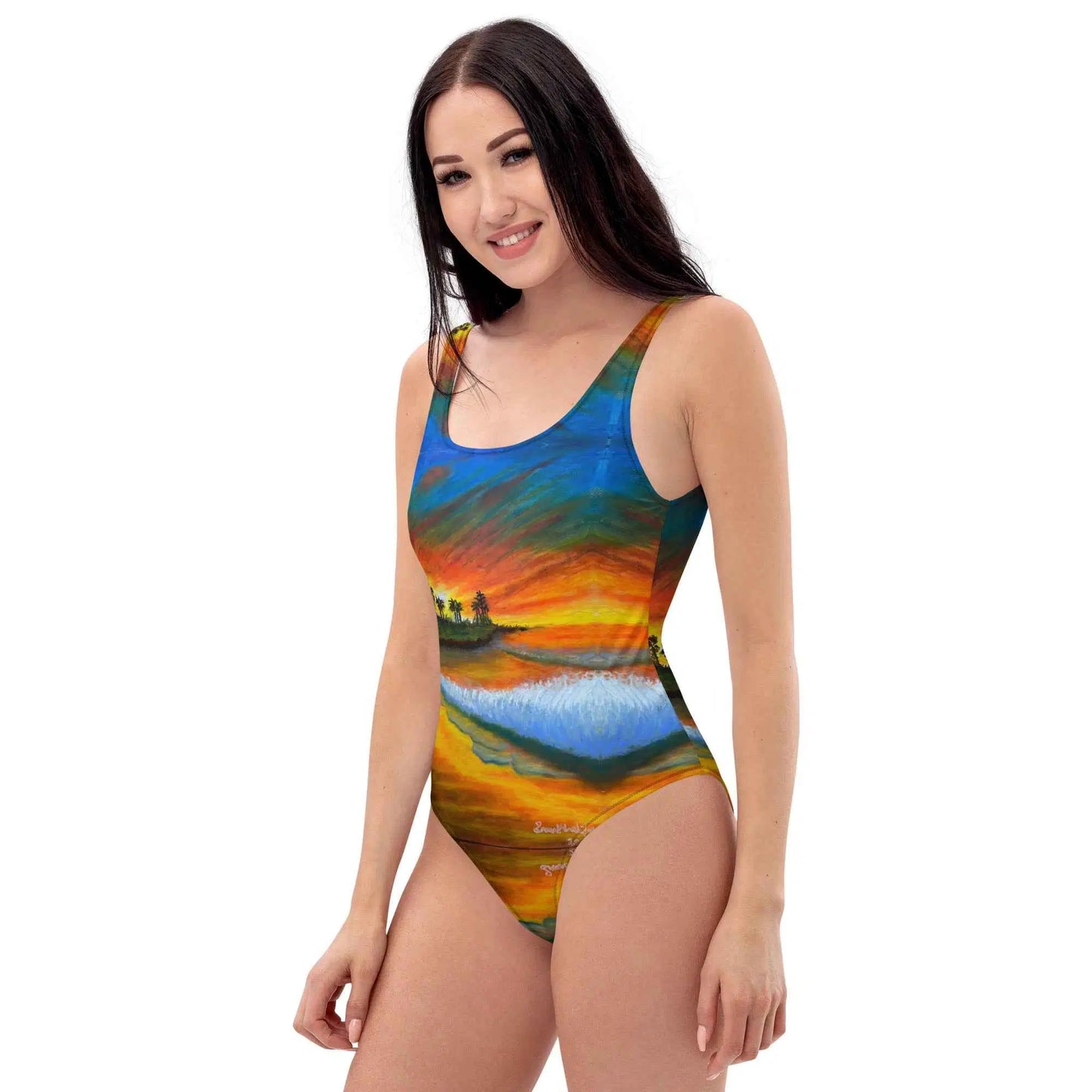 One Piece Swimsuit - Day Blazed - Tropical Sunset