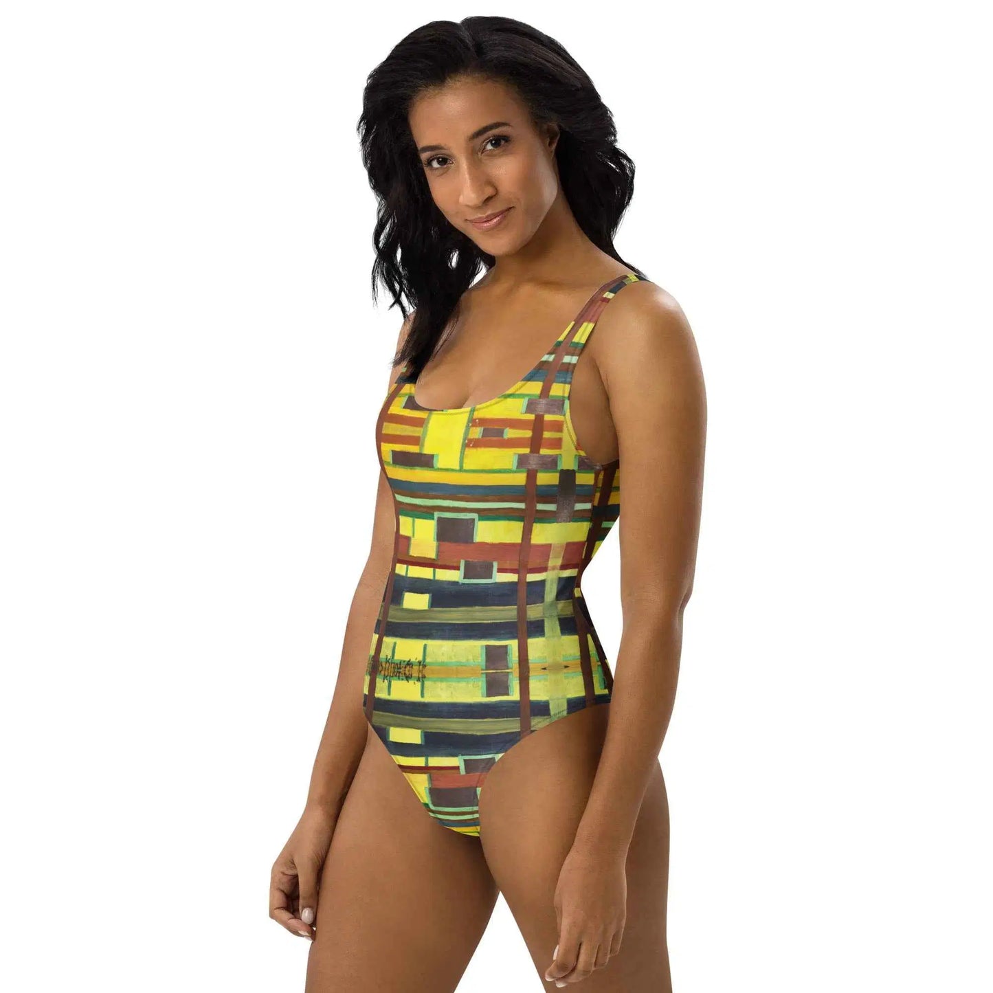 One Piece Swimsuit - City in Grids - Geometric Urban