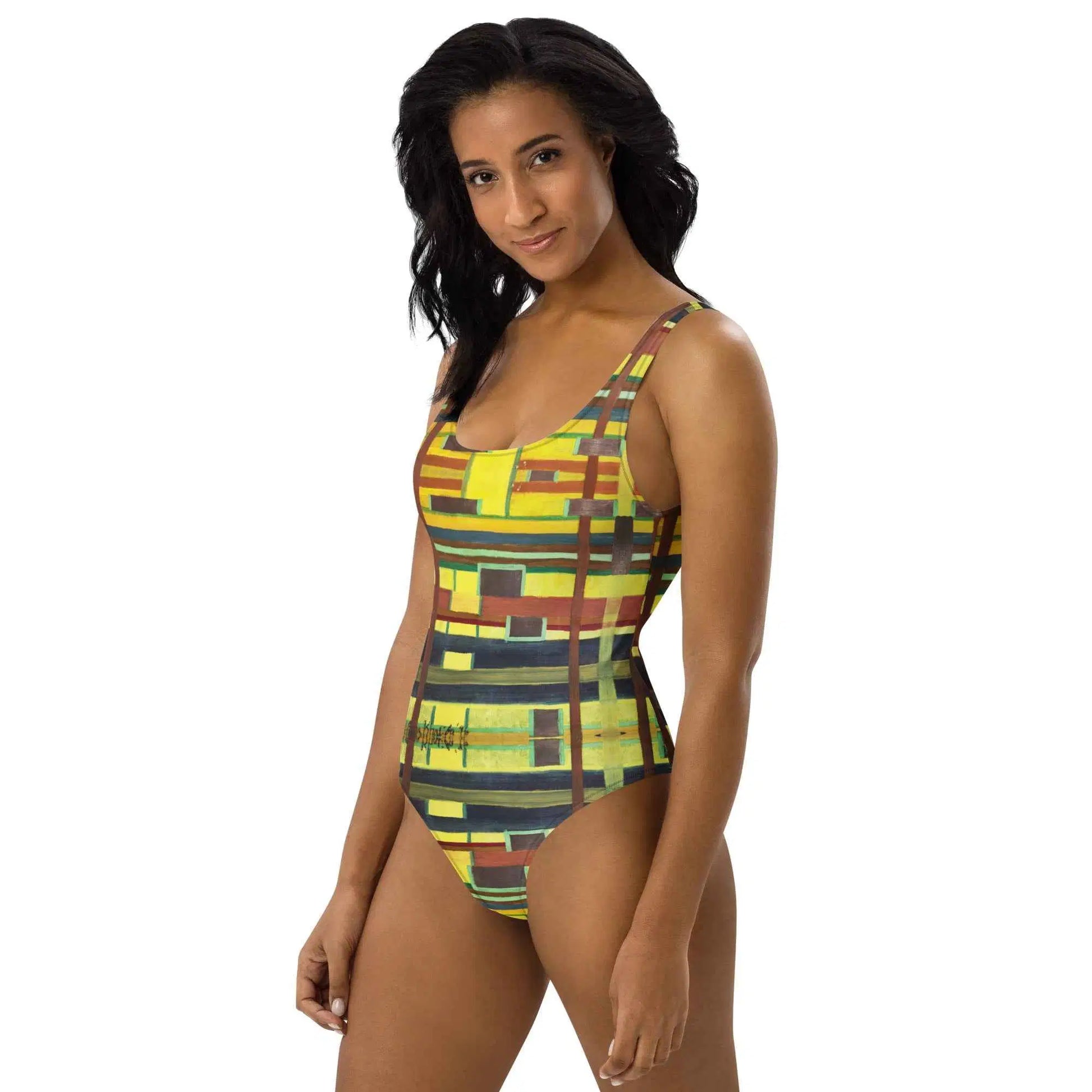 One Piece Swimsuit - City in Grids - Geometric Urban