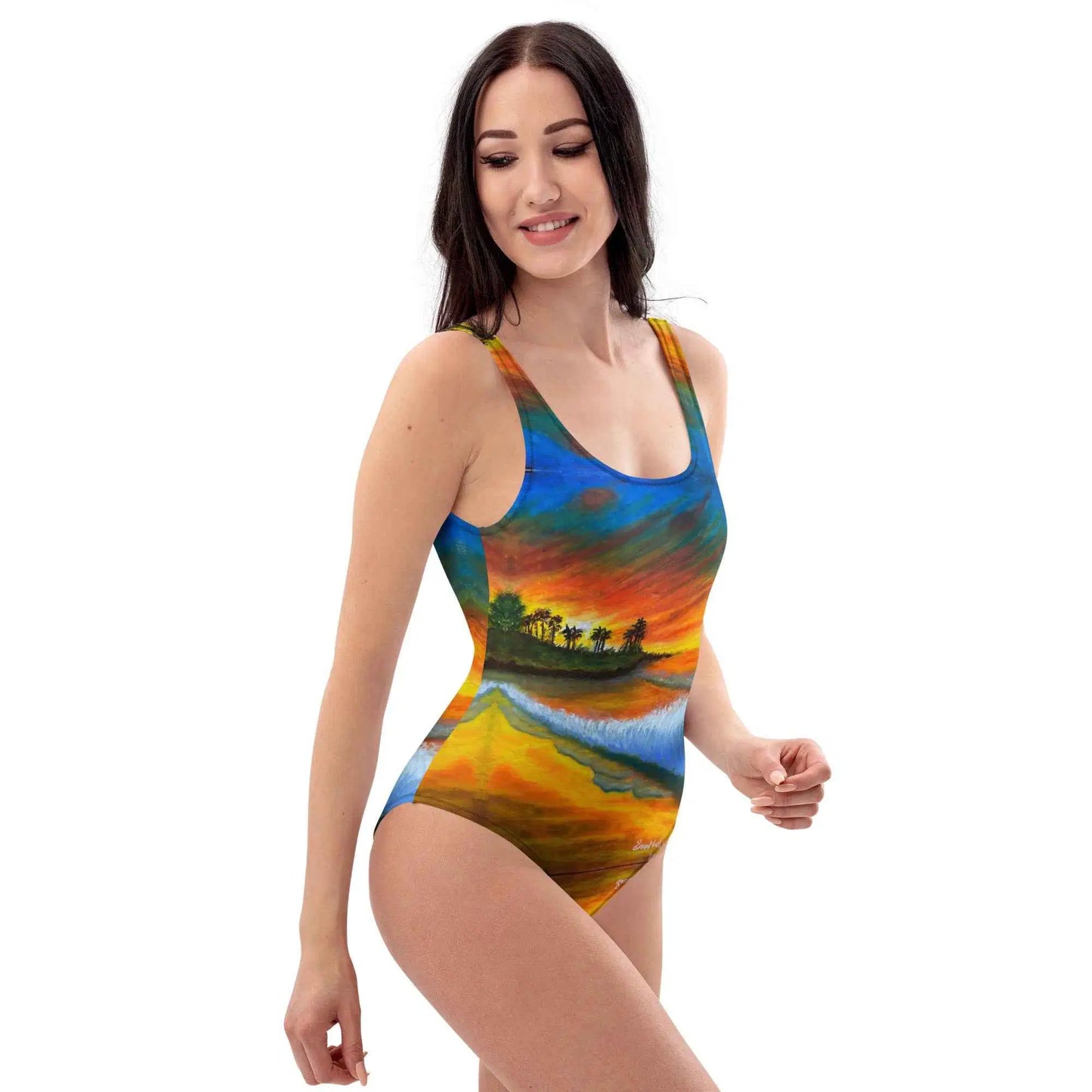 One Piece Swimsuit - Day Blazed - Tropical Sunset