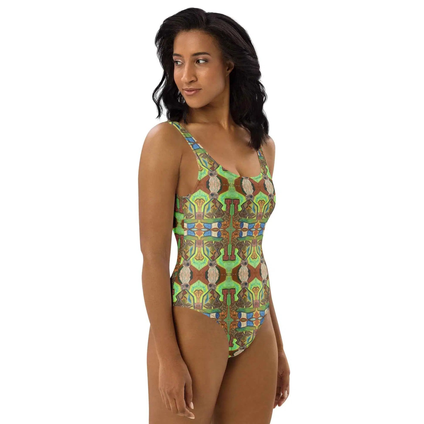 One Piece Swimsuit - Fragmented Soul - Cubist Art