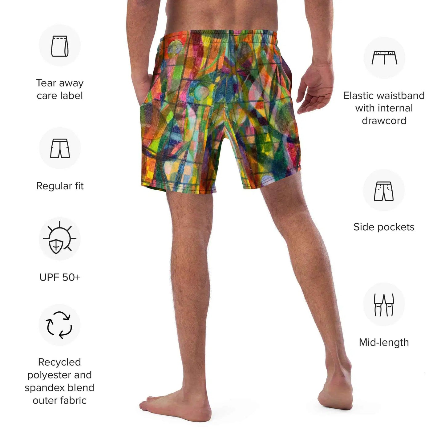 Men's Trunks - Organic Life - Abstract Colorful Geometric