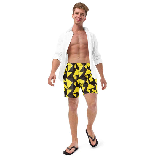 Men's Trunks - Golden Fracture - Geometric Minimalist