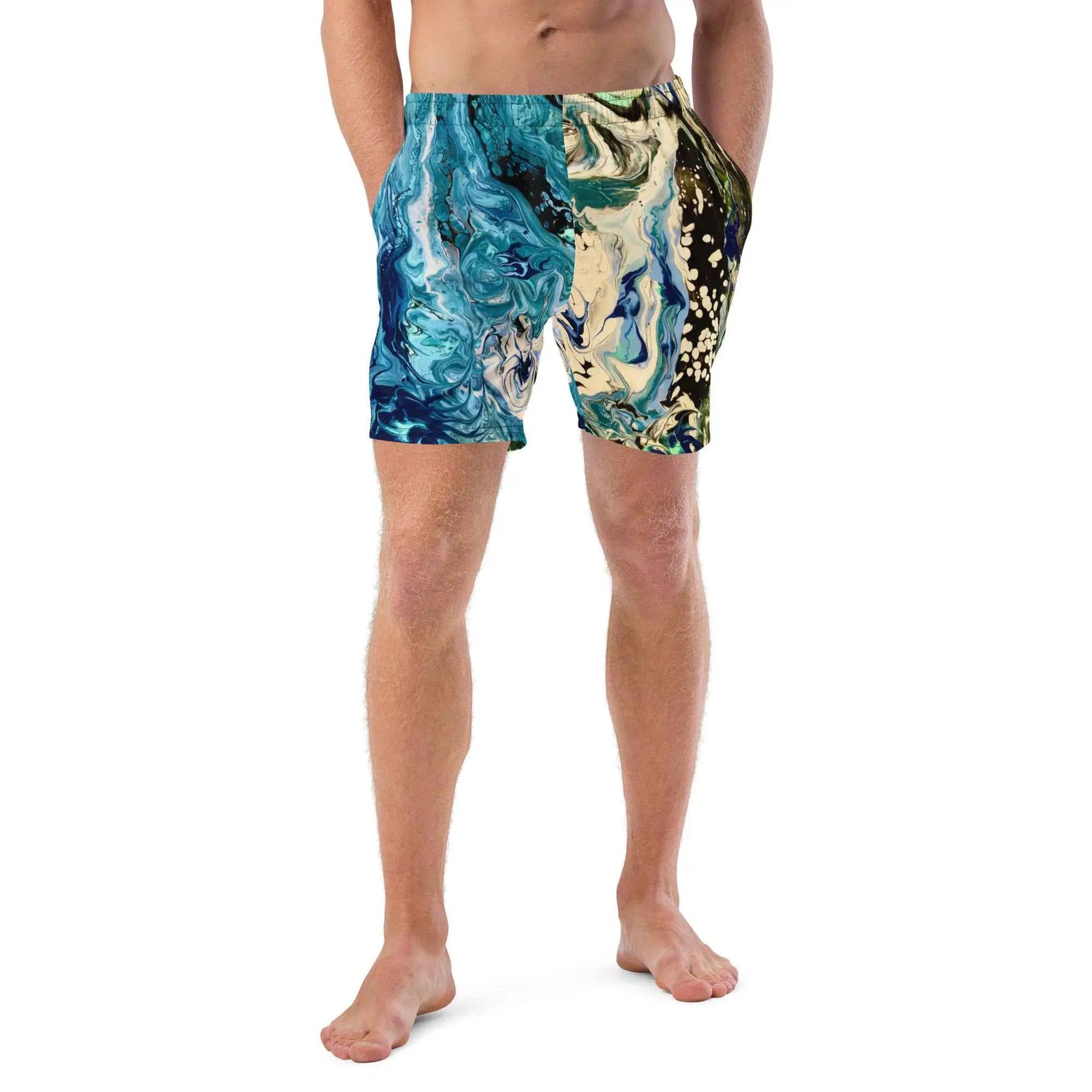 Men's Swim Trunks - Tectonic - Fluid Abstract Geologic Art