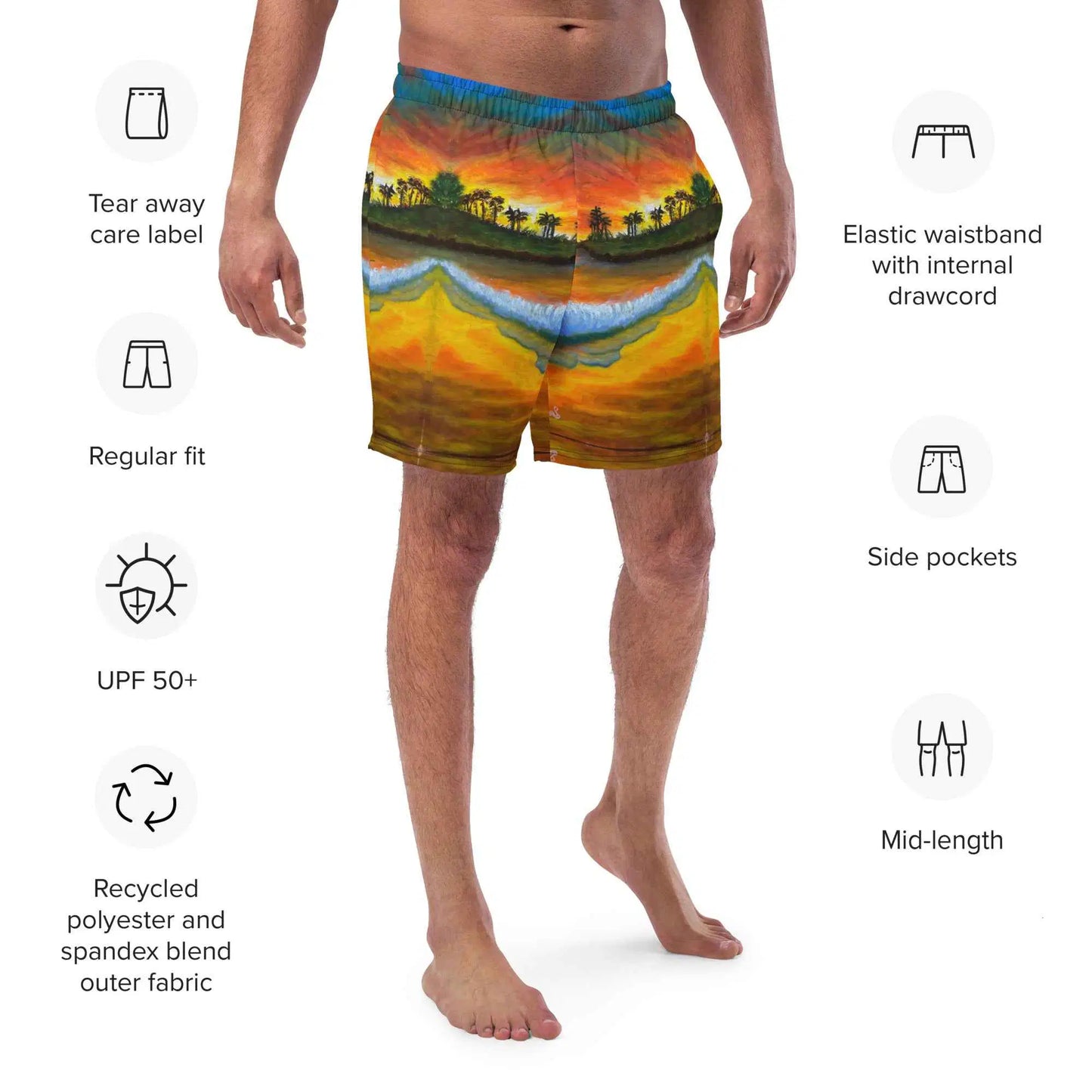 Men's Trunks - Day Blazed - Tropical Sunset Palm