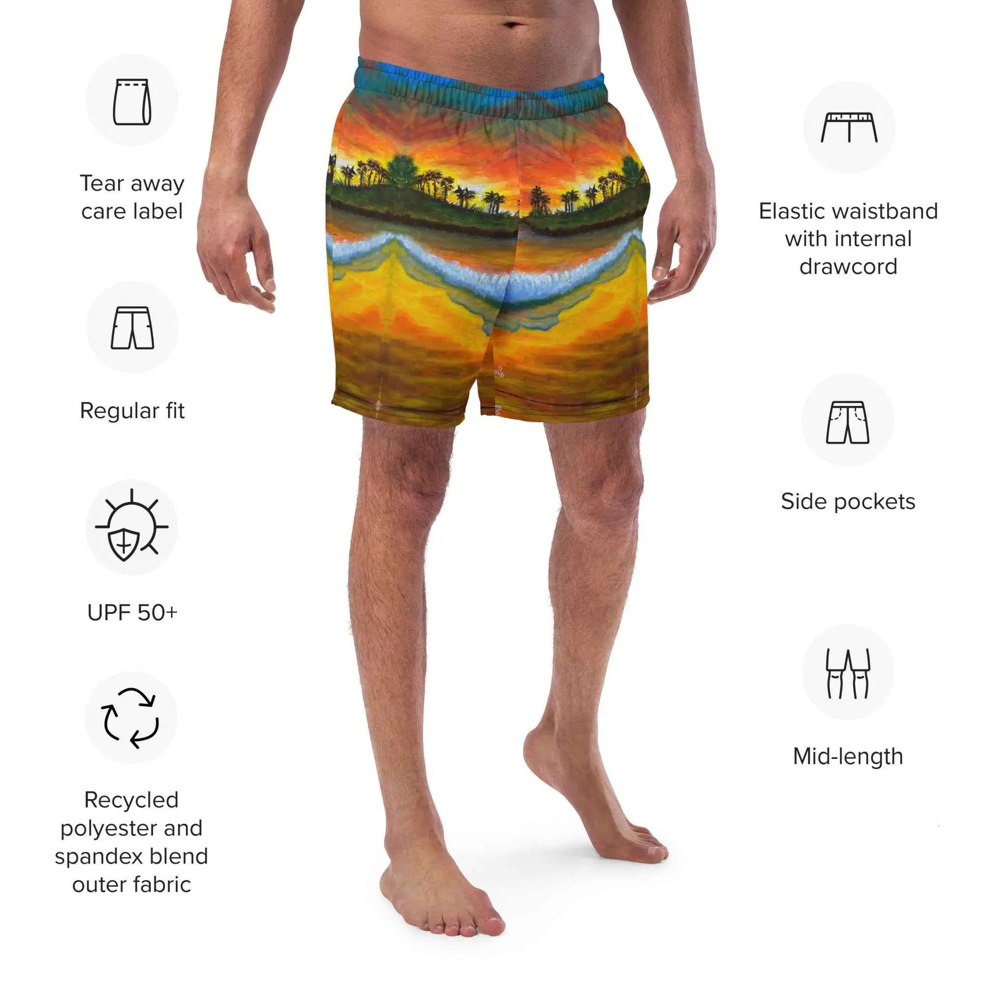 Men's Trunks - Day Blazed - Tropical Sunset Palm