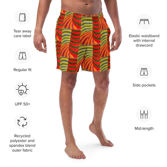 Men's Trunks - No Brake Zone - Geometric Op Art Motion Art