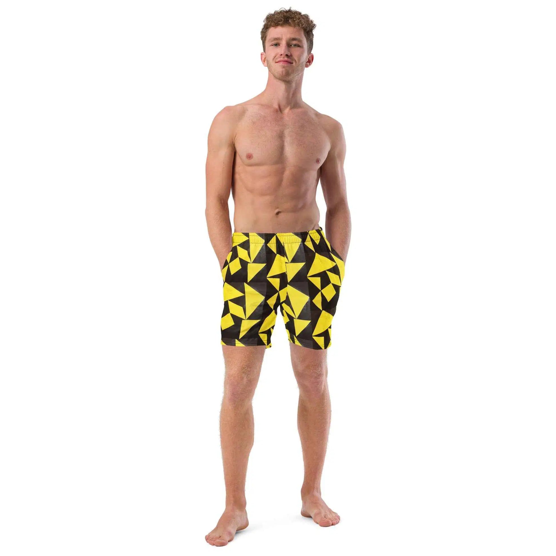 Men's Trunks - Golden Fracture - Geometric Minimalist