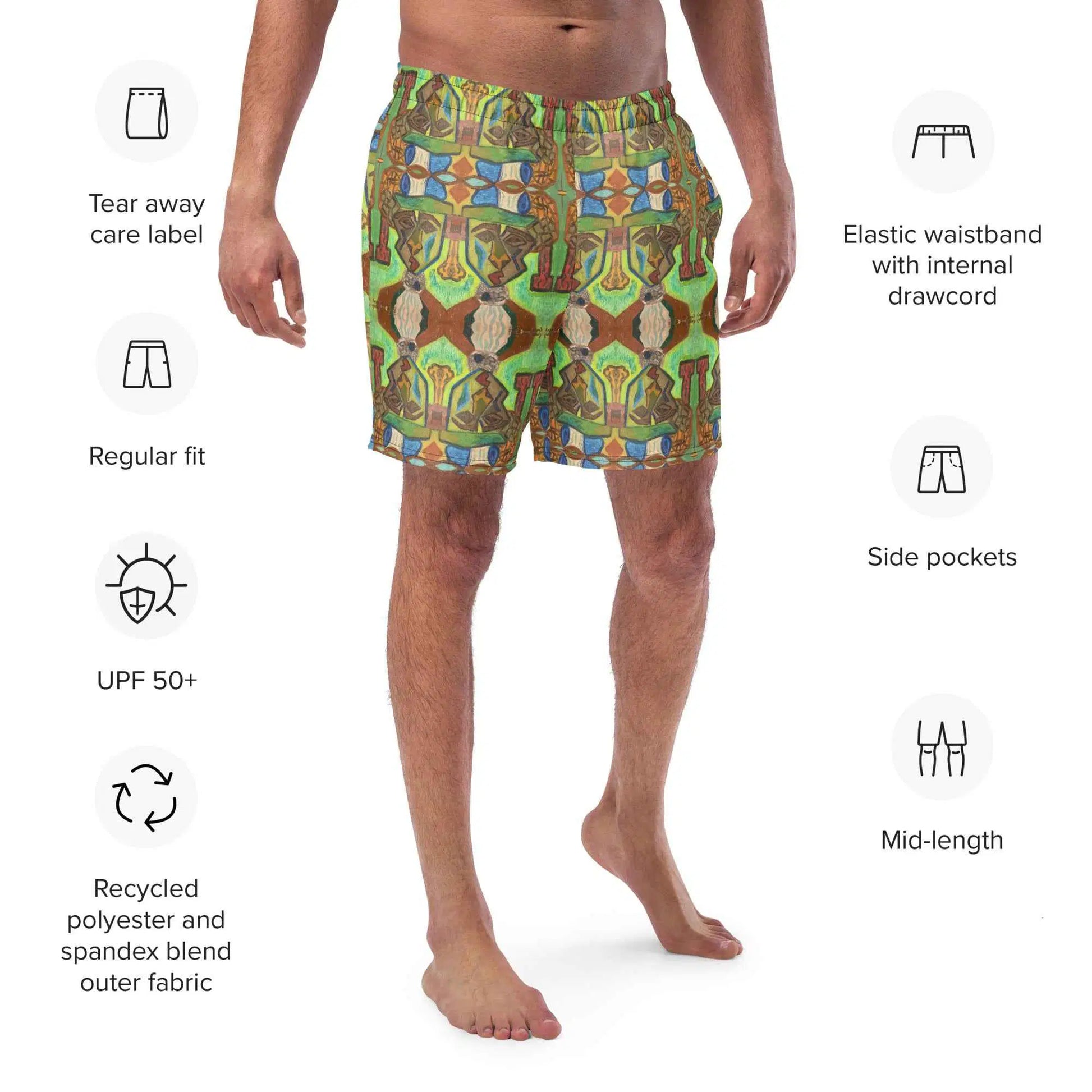 Men's Trunks - Fragmented Soul - Cubist Art