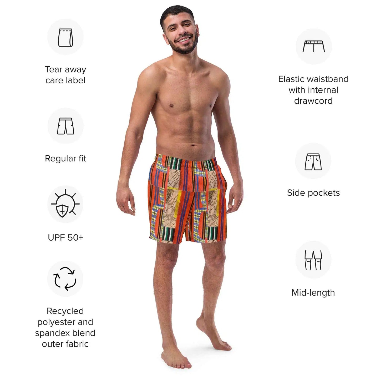 Men's Trunks - Palestine's Resilience - Folk Abstract Art