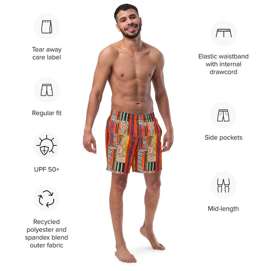 Men's Trunks - Palestine's Resilience - Folk Abstract Art