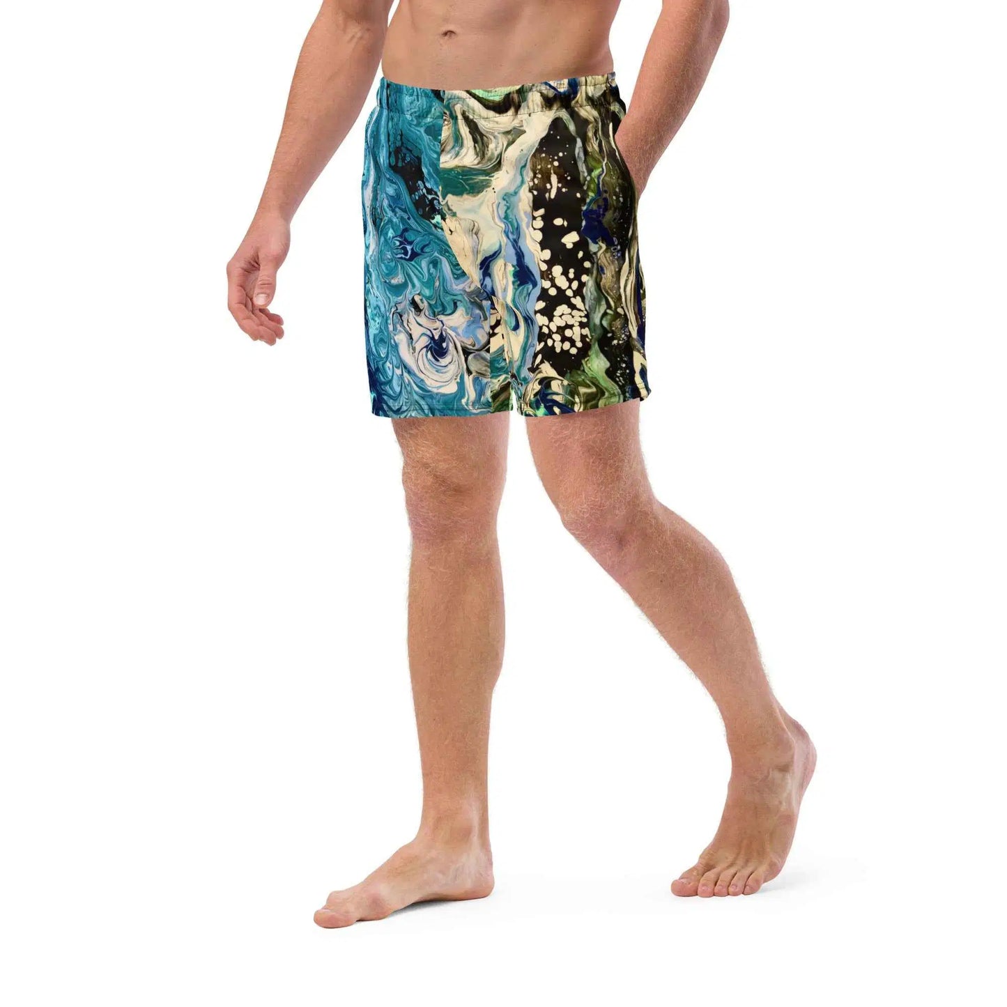 Men's Swim Trunks - Tectonic - Fluid Abstract Geologic Art