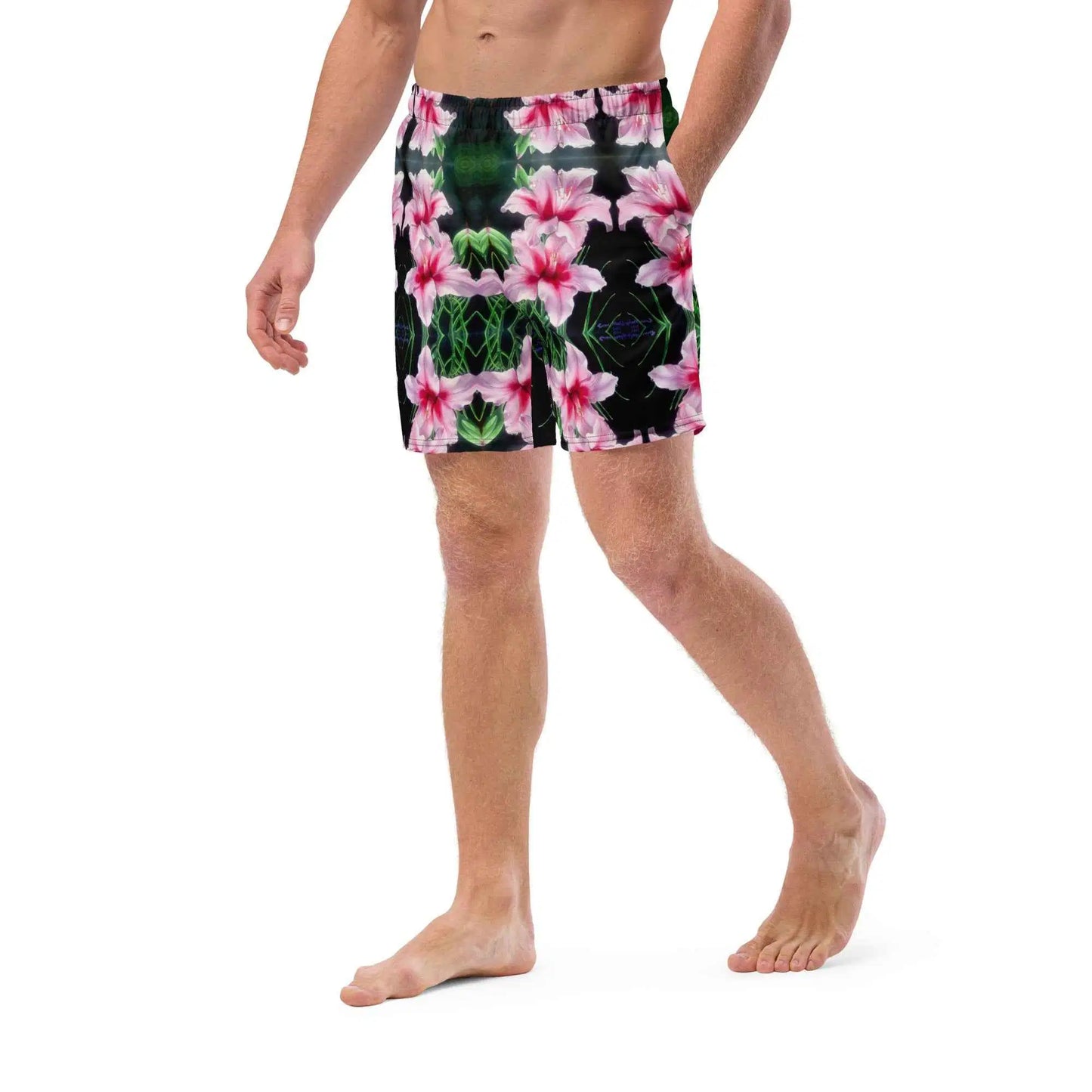 Men's Trunks - Desire - Pink Lily Floral Realism