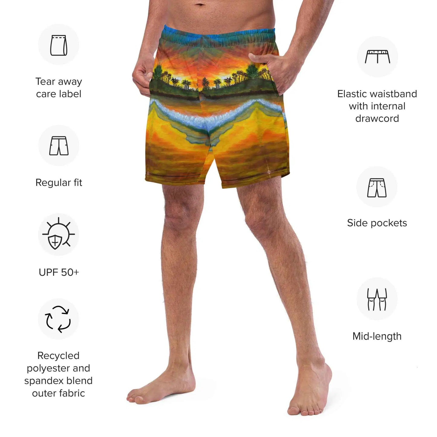 Men's Trunks - Day Blazed - Tropical Sunset Palm