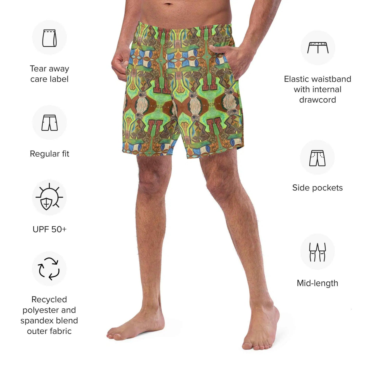 Men's Trunks - Fragmented Soul - Cubist Art