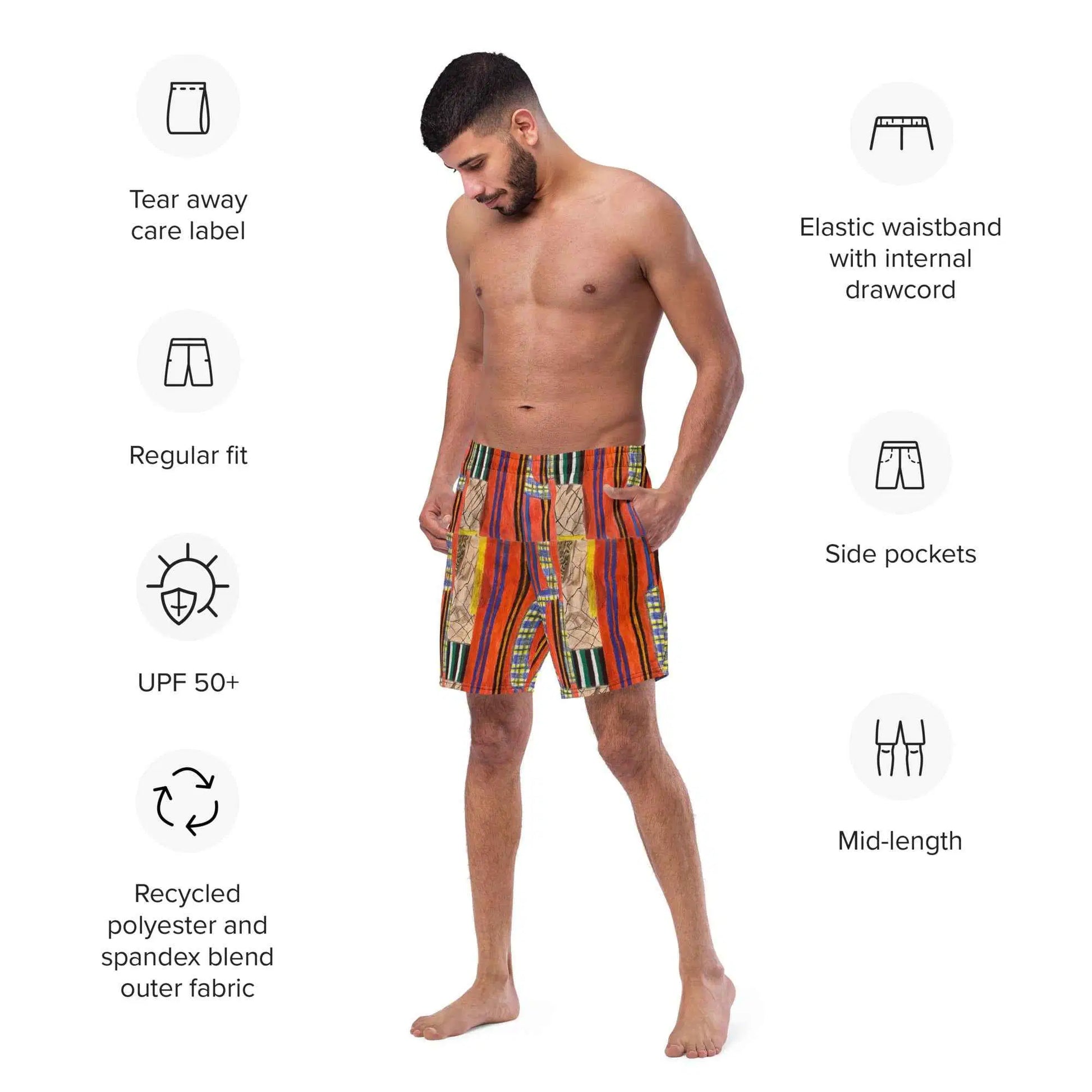 Men's Trunks - Palestine's Resilience - Folk Abstract Art