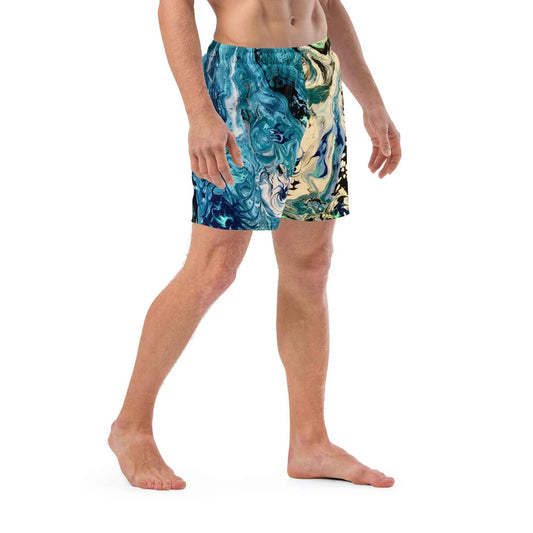 Men's Swim Trunks - Tectonic - Fluid Abstract Geologic Art