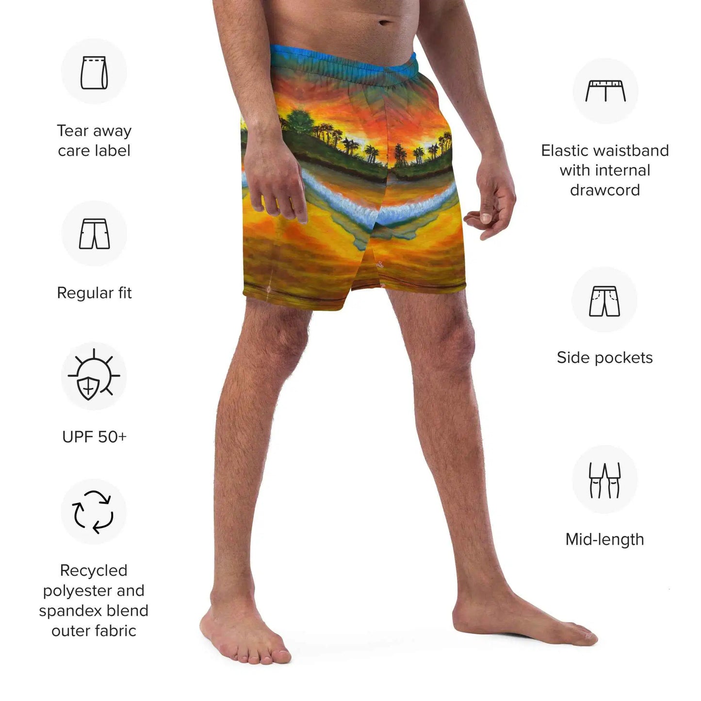 Men's Trunks - Day Blazed - Tropical Sunset Palm