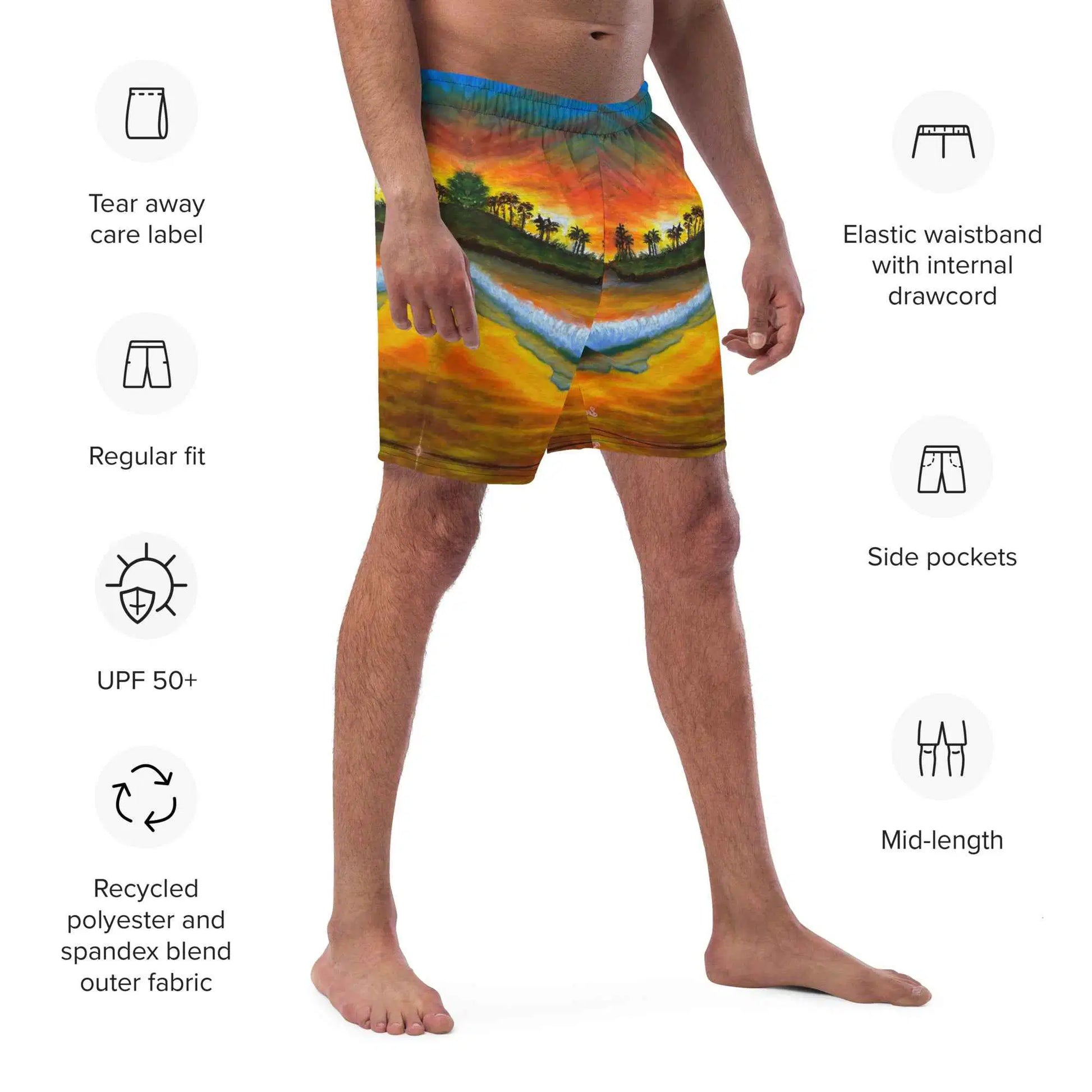 Men's Trunks - Day Blazed - Tropical Sunset Palm
