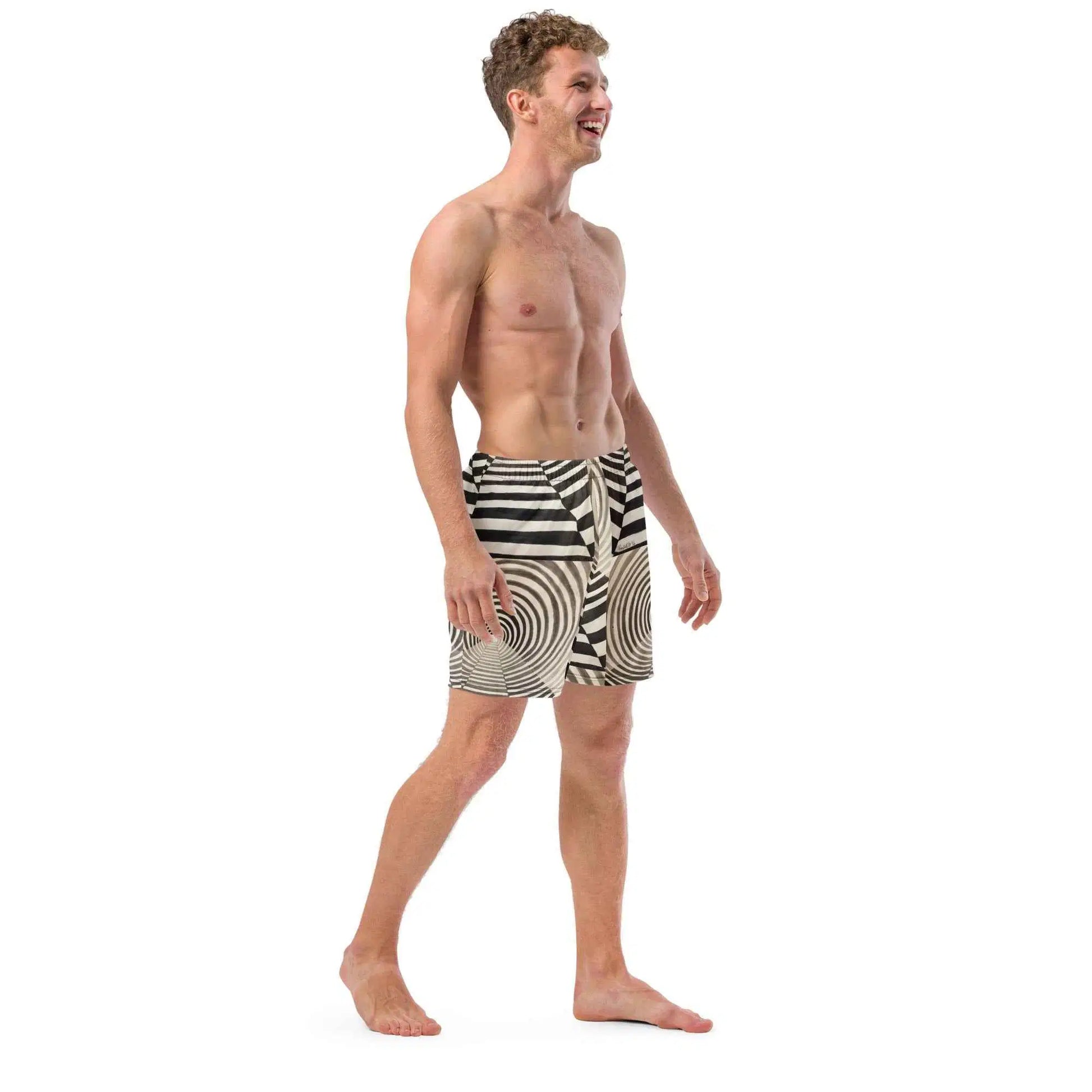 Men's Swim Trunks - Tunnel of Illusion - Geometric Op Art