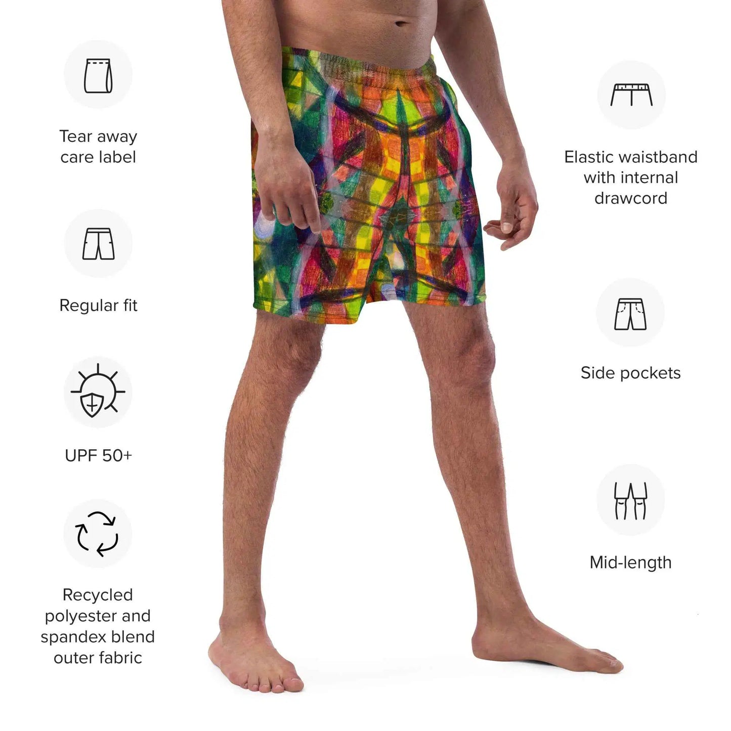 Men's Trunks - Organic Life - Abstract Colorful Geometric